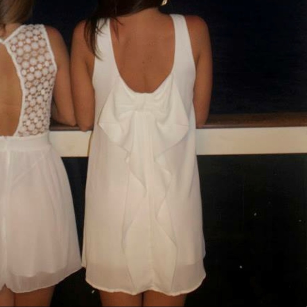 Straight line off white dress